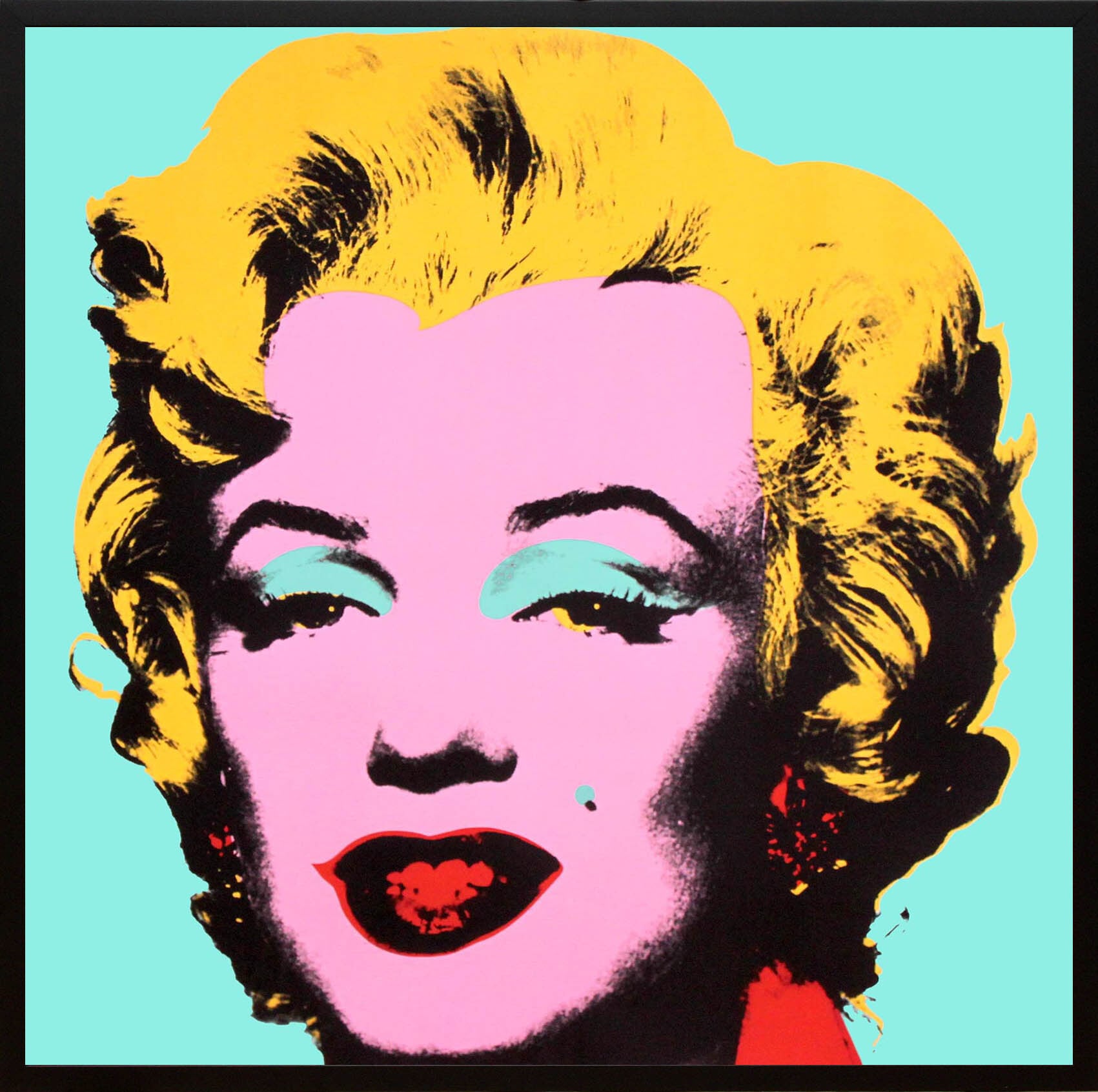 アンディ ウォーホル「マリリン モンロー(オン ブルー グラウンド)1967」展示用フック付ポスター ポップアート 絵画