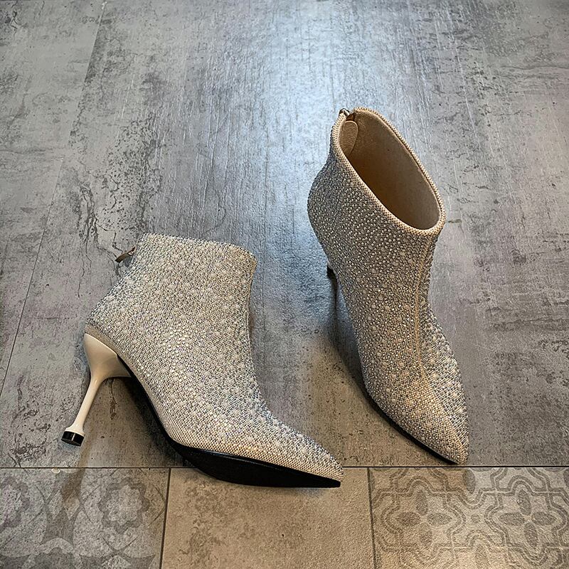 アンクルブーツレディースウィンターレッドカジュアルブラックスウェードヒール ハイヒール 靴 シューズ 冬物 フェイクシューズ3229697364