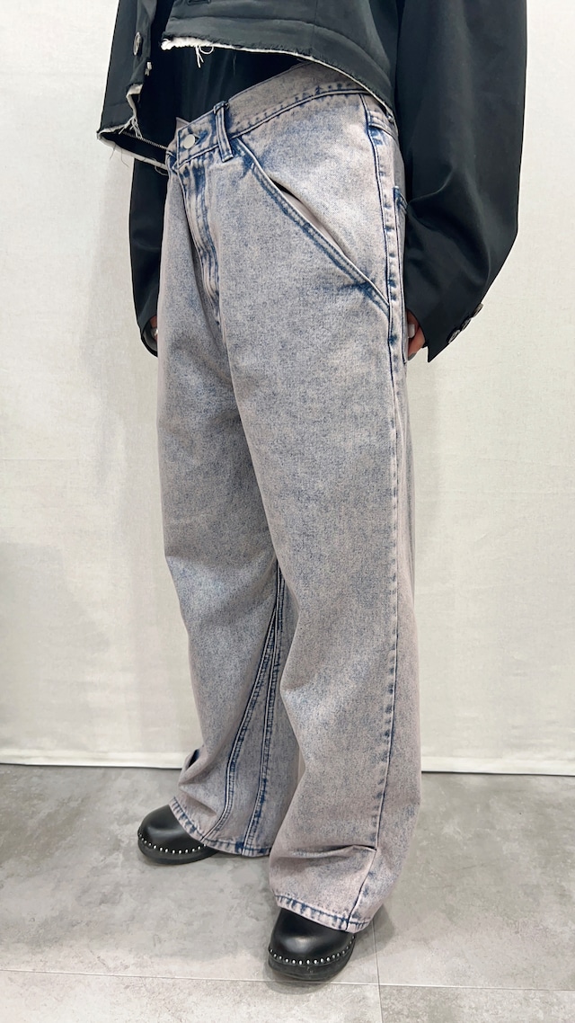 【Knuth Marf】low rise denim pants / pink