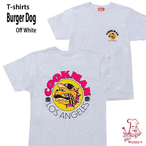 Burger Dog T-shirts Off White Cockman クックマン Tシャツ オフホワイト UNISEX 男女兼用 アメリカ