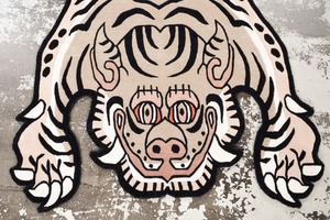 Tibetan Tiger Rug 《Lサイズ•ウール・オリジナル2・ナチュラルサンド167》チベタンタイガーラグ