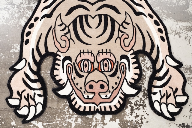 Tibetan Tiger Rug 《Lサイズ•ウール・オリジナル2・ナチュラルサンド167》チベタンタイガーラグ