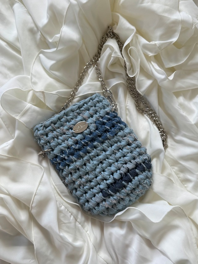《1点もの》denim  phone holder / mix color