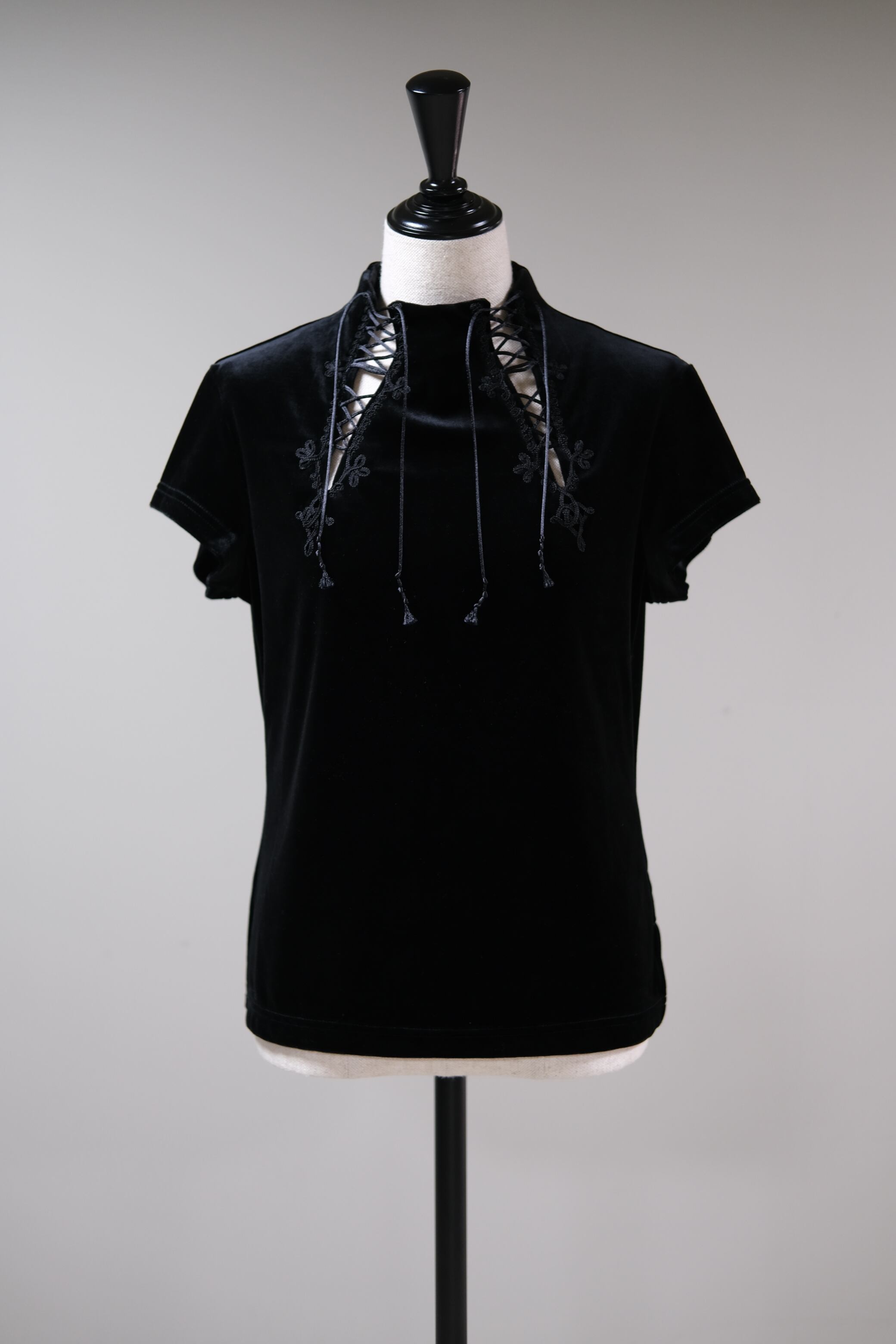 【Tanaka Daisuke】lace up darts velour pullover