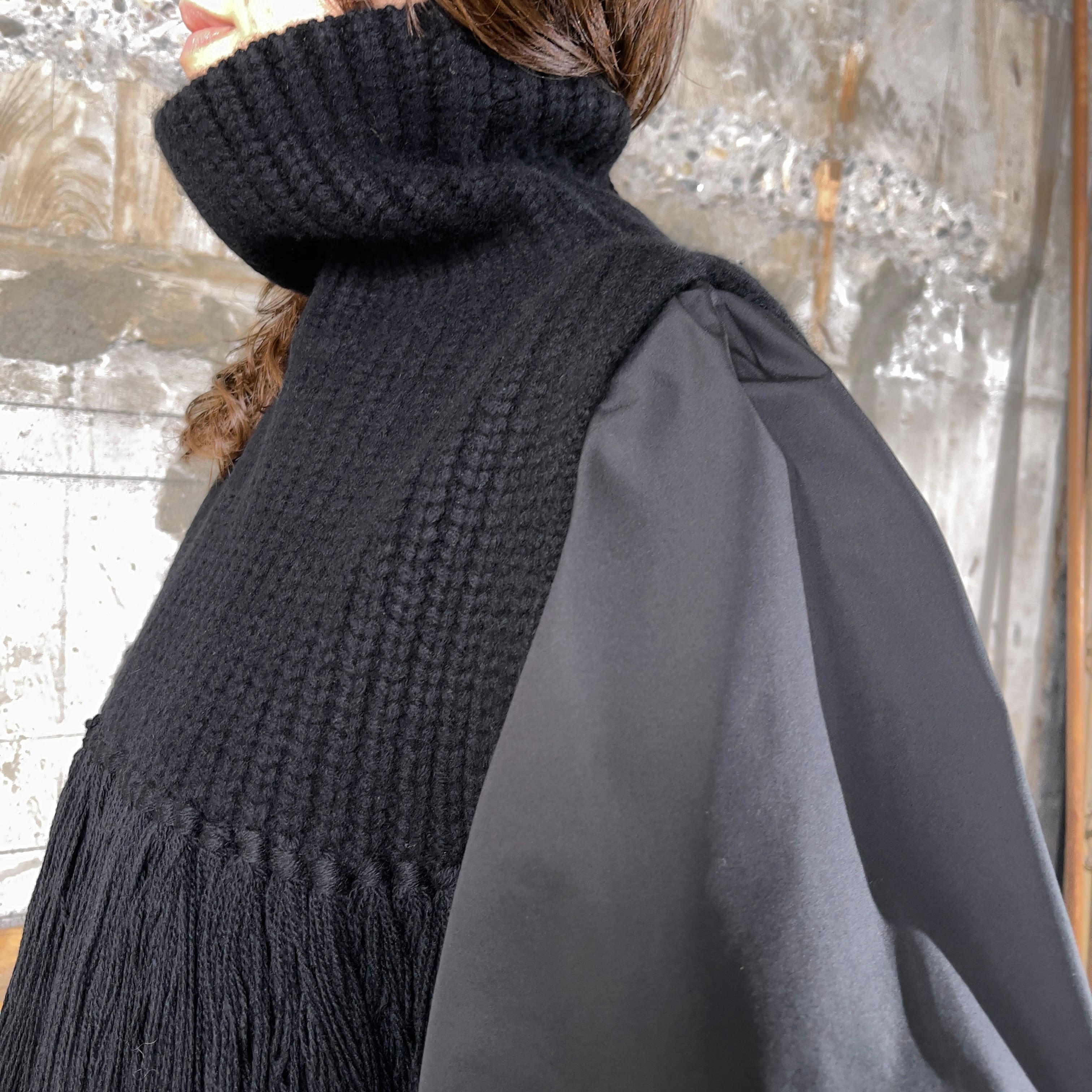 HYKE【ハイク】 RIBBED SWEATER NECK WARMER ( 11335 / BLACK ...