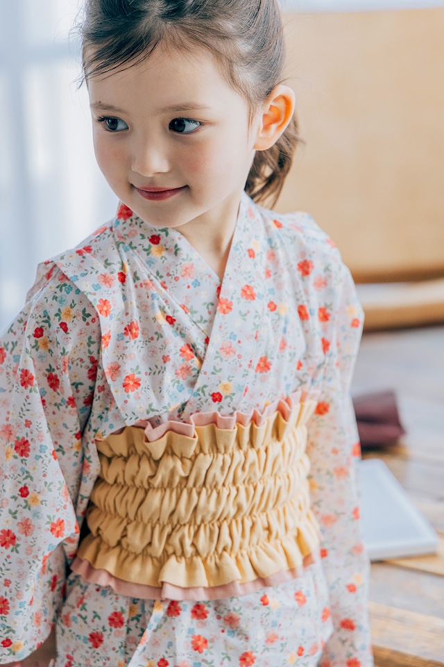 【3点set】YUKATA long dress〈pink flower〉