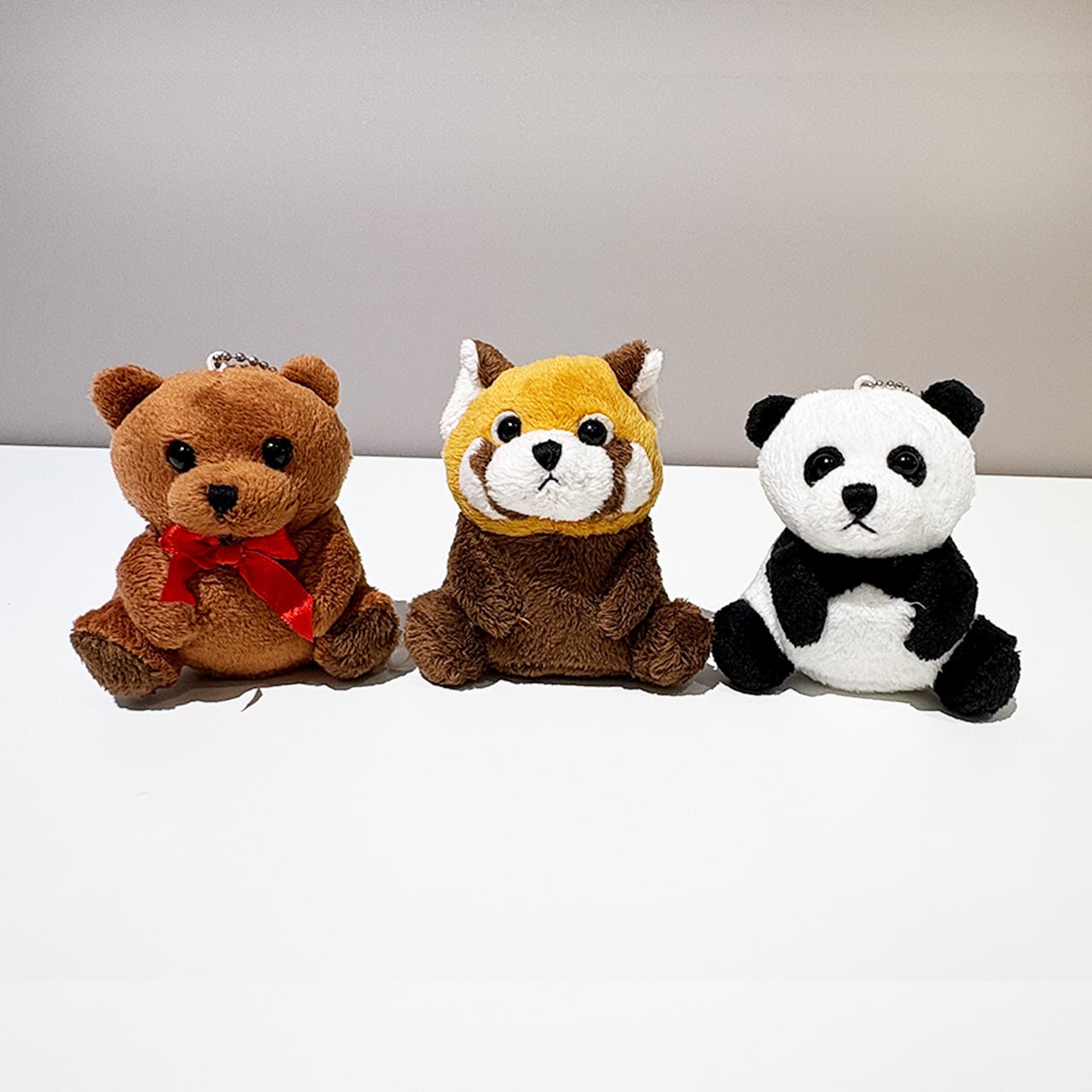 録音再生機能付】レッサーパンダと仲間たち ぬいぐるみマスコット3種