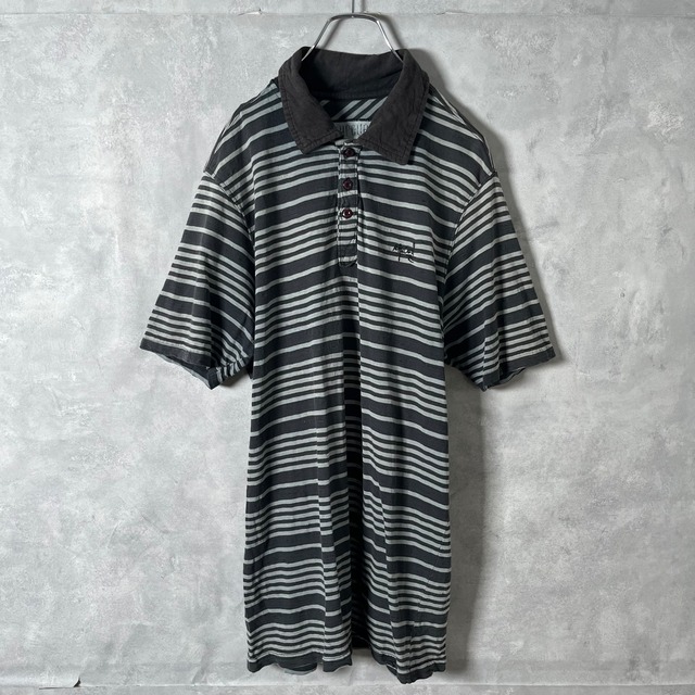 #6340 "RIPCURE" logo embroidery border poloshirt