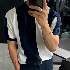 カラーブロックニットTシャツ　MT0080236