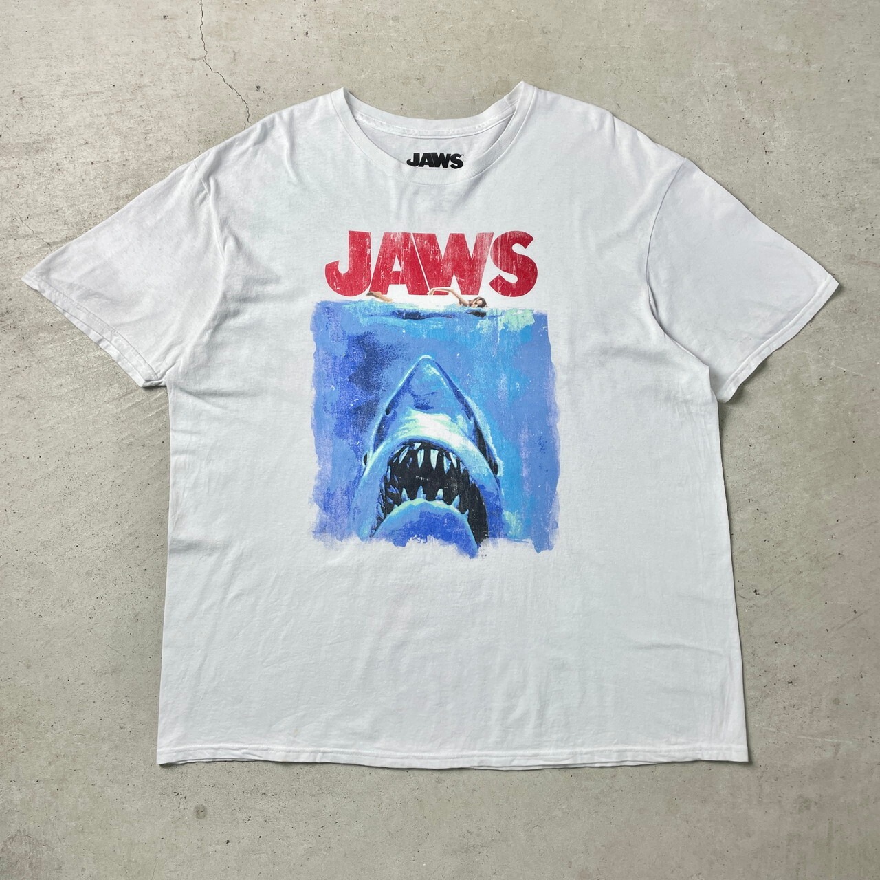 JAWS ジョーズ ムービーTシャツ メンズXL 古着 映画 ホワイト 白色 