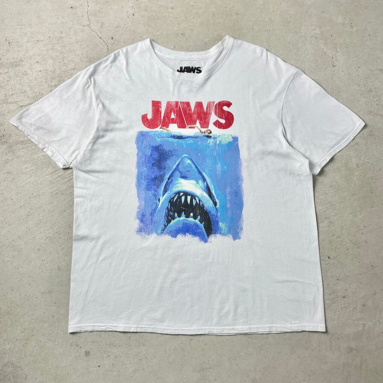 JAWS ジョーズ ムービーTシャツ メンズXL 古着 映画 ホワイト 白色 