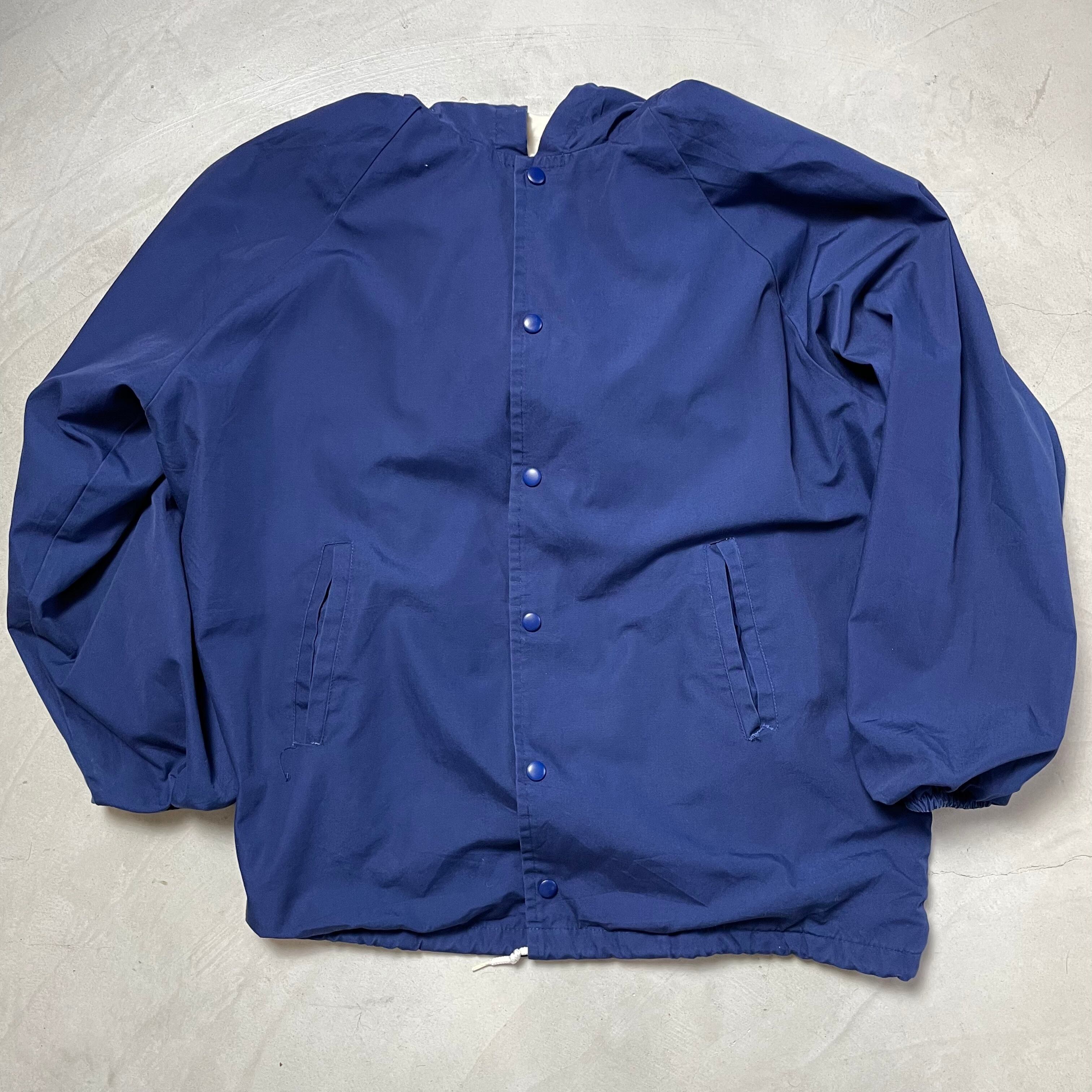 ビッグサイズ FANSHAWE カレッジチームロゴ パーカー メンズXL相当 古着 ヴィンテージ ビンテージ ナイロンジャケット バックロゴ ワッペン ネイビー 紺 青 大きいサイズ【ナイロンジャケット】