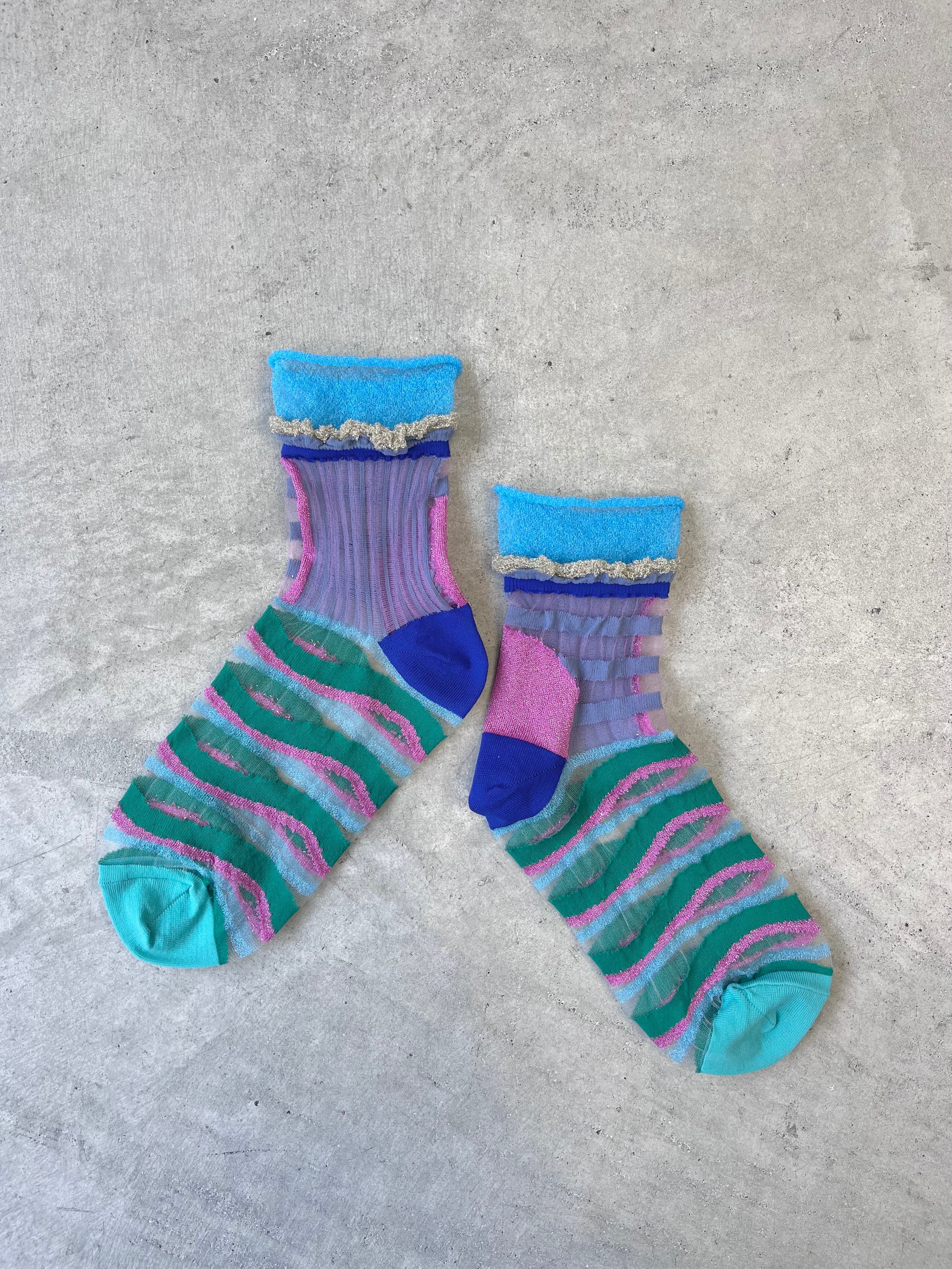 COQ KANAKOKAJIHARA /【23−25cm】wave echo sheer socks