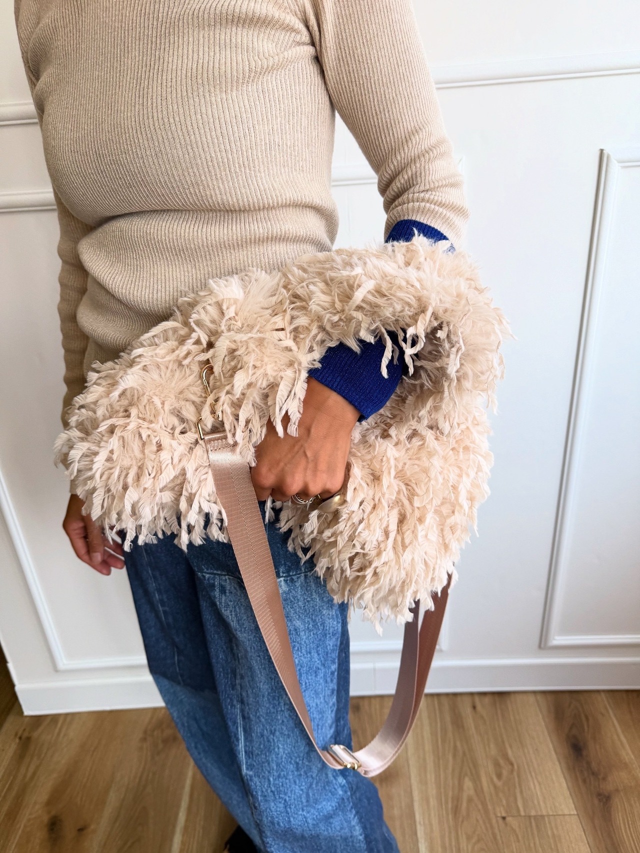 ミカーレミカーレ MICALLEMICALLE 袖配色ラメニット