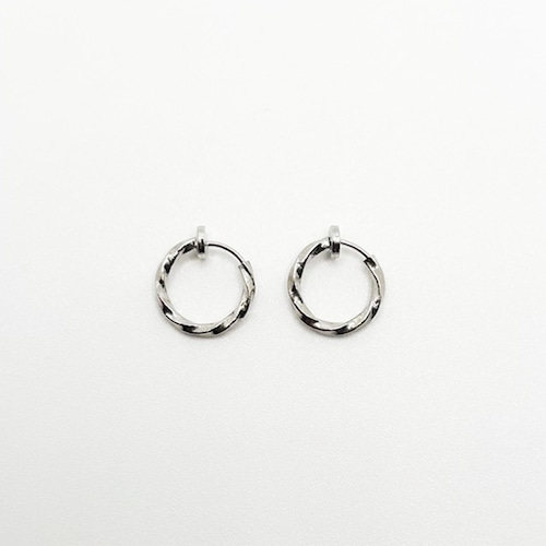 ステンレスワンタッチツイストミニフープイヤリング