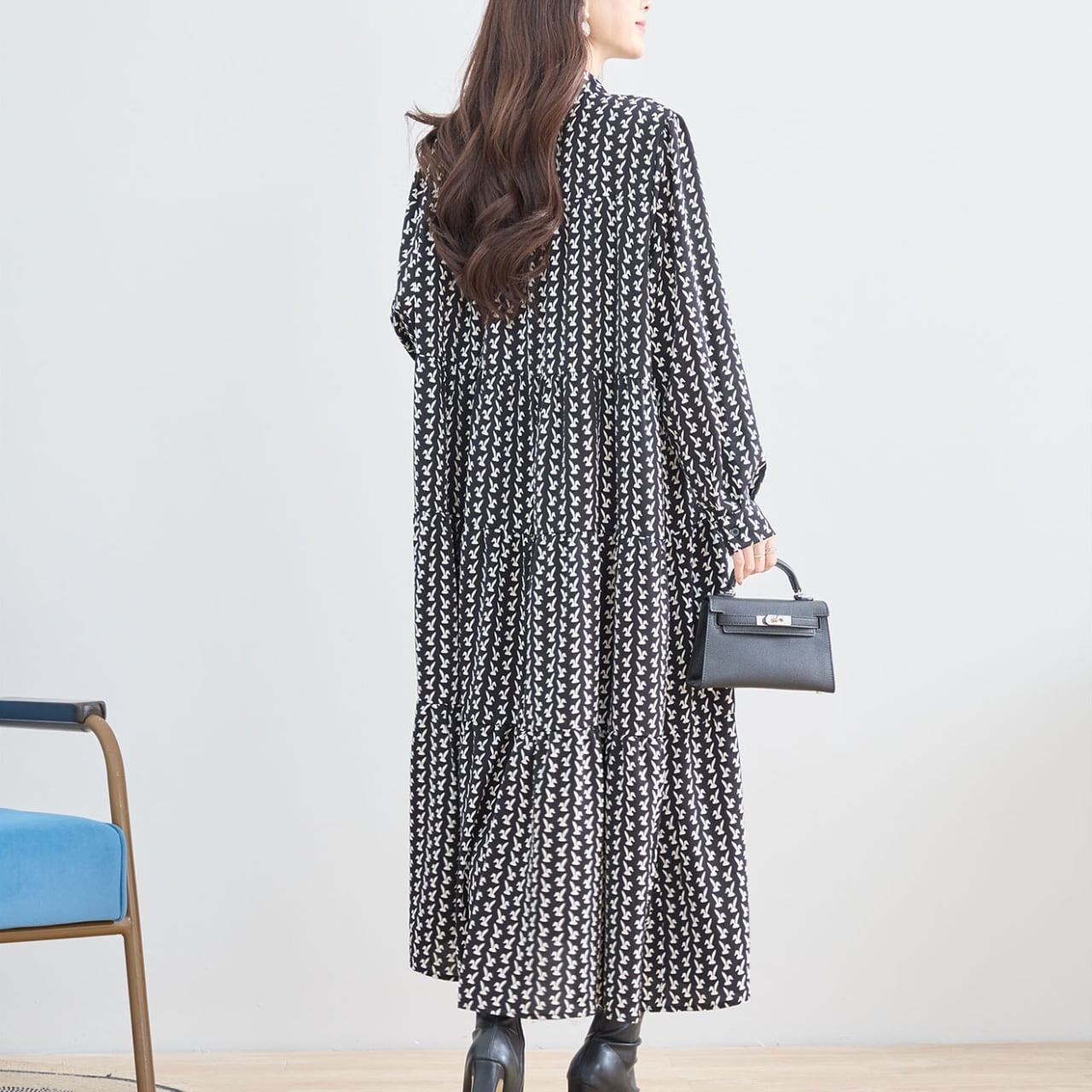 ハーバーラビット　ロングワンピース　アプリコット　最終価格 グラデーションピコット刺しゅうフリルワンピース｜ピンクハウス