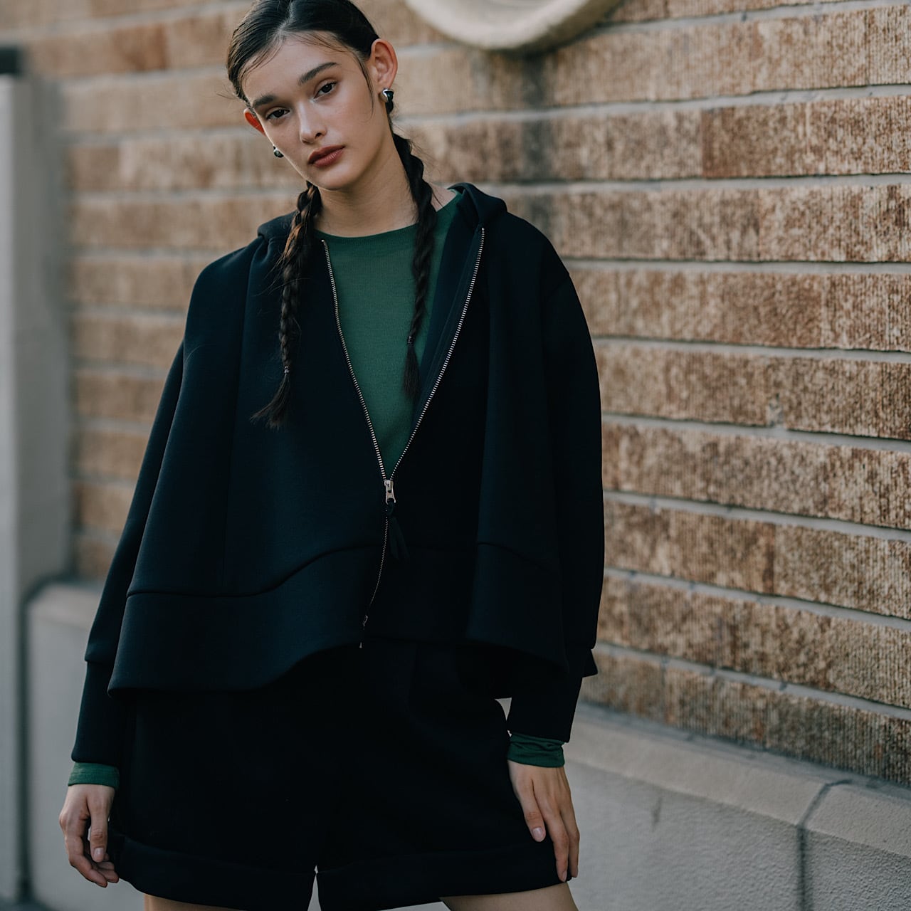 LINKABLE リンカブル　ボーダートップス　黒　エルボーパッチ　ニット　薄手 LINKABLE リンカブル ボーダートップス 黒 エルボーパッチ