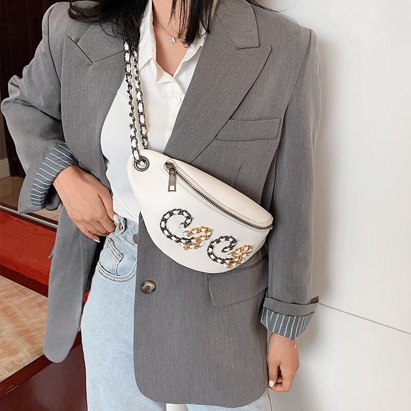 新しい小さなバッグ女性2020人気の新しい波インワイルドチェーンメッセンジャーバッグeignファッション胸バッグウエストバッグ Tiancai_Wing_Bag7386269