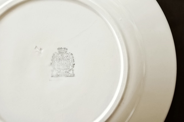 1897s~ Badonviller 白さの満月と白さのプレートc バドンヴィレ アンティーク