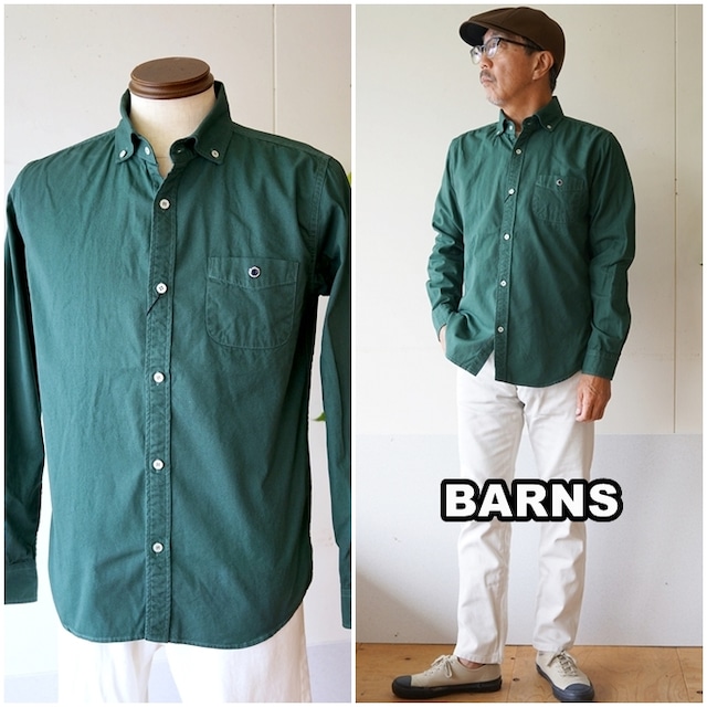 BARNS バーンズ 　長袖　ボタンダウンシャツ 4965N