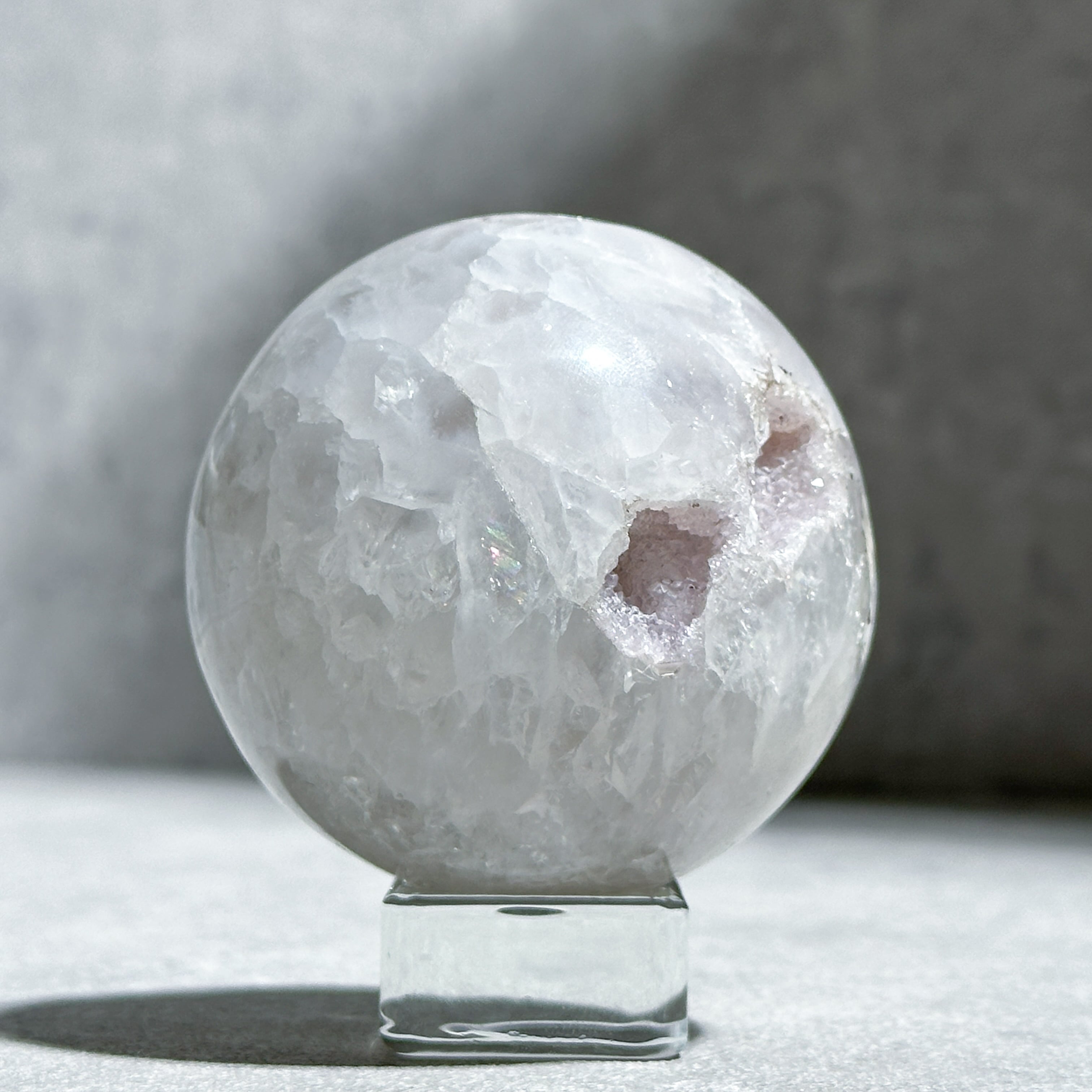 ウルグアイ産アメジスト×クリアクォーツ スフィア（丸玉）32◇Amethyst