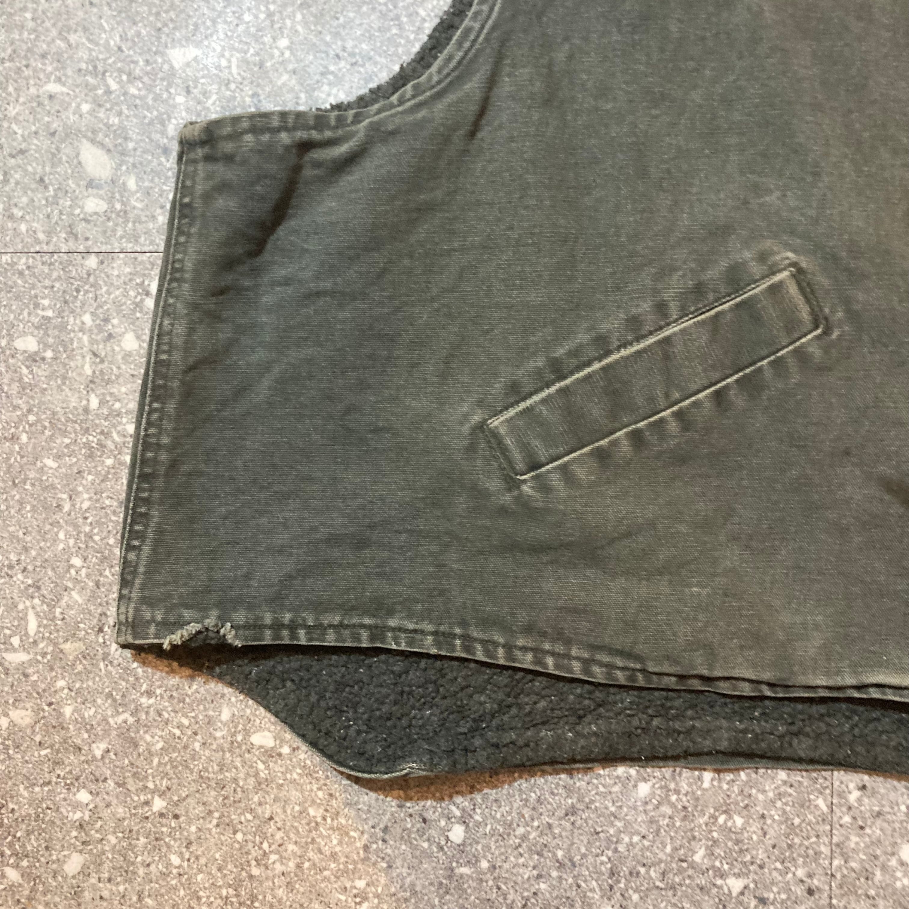 E270】carhartt duck vest mos green made in USA/ カーハート ダック