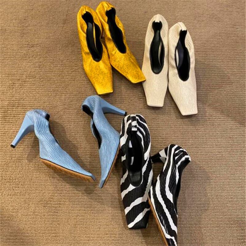 【新作】【送料無料】 ゴールドソフトレザーグローブシューズ子猫ヒールスモールスクエアトゥヴィンテージシューズフレンチスタイルセレブリティシューズ女性 靴 スクウェア ビンテージ 10b364846813132