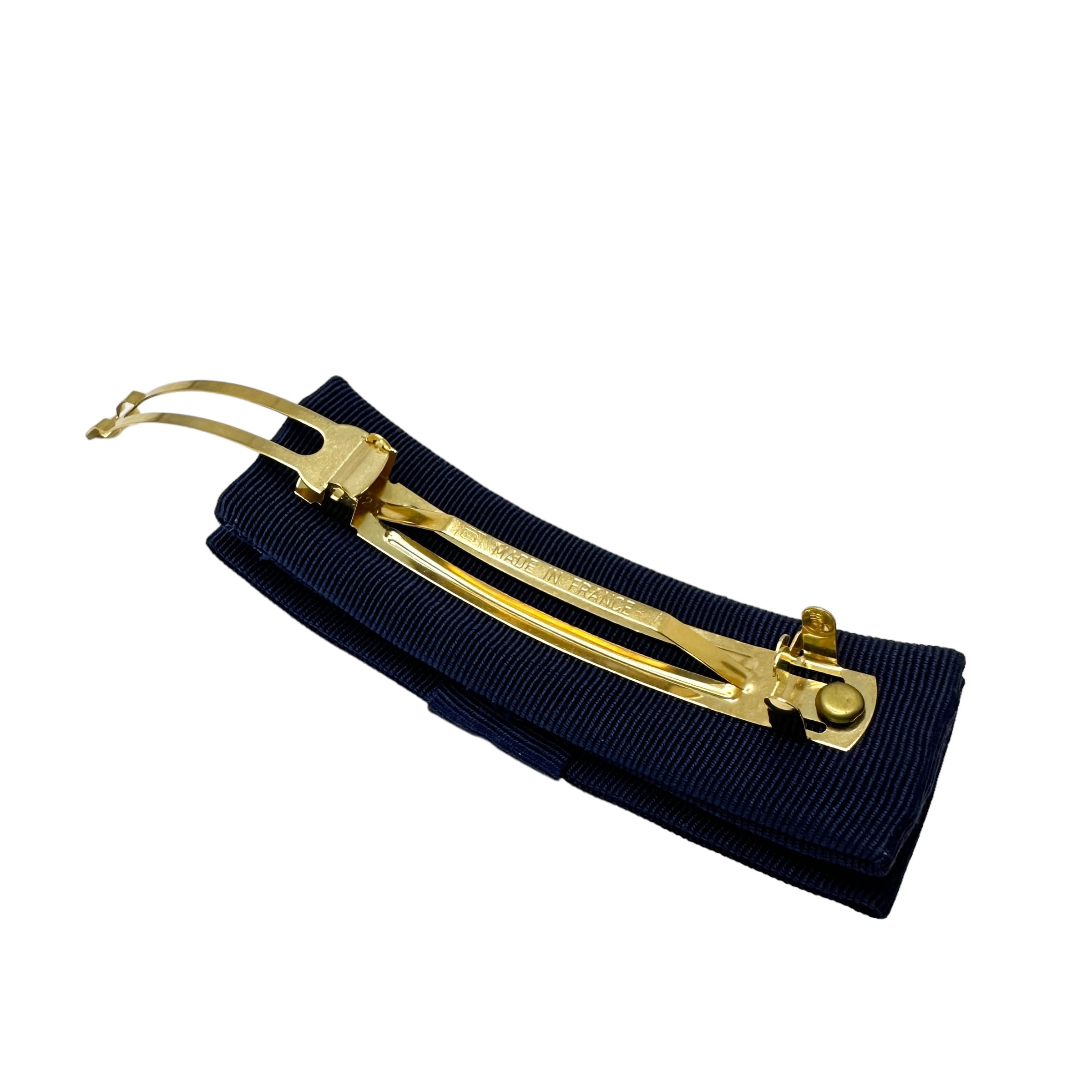 CELINE セリーヌ ロゴ バレッタ ネイビー 12861-202403 | rean