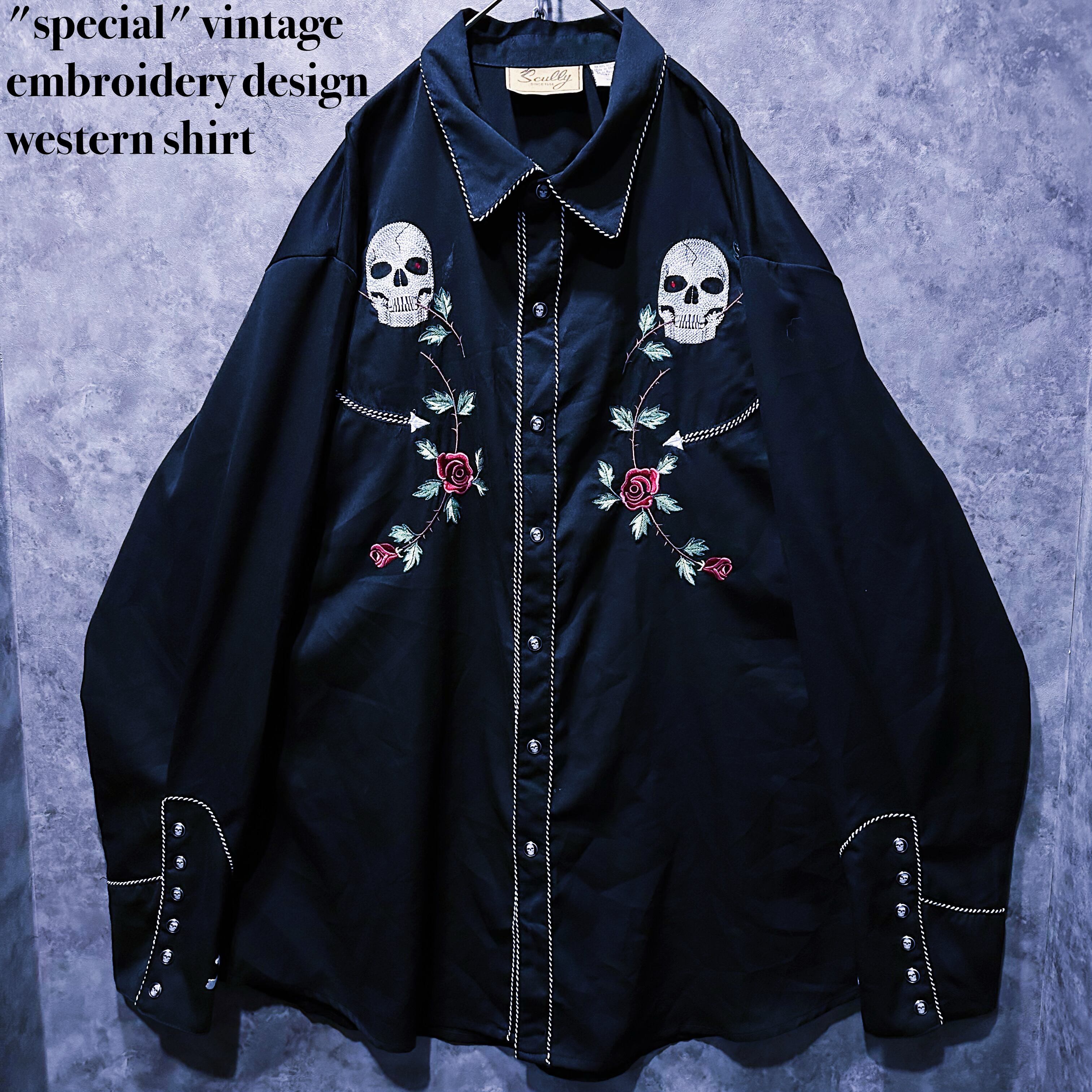 【doppio】"special" vintage embroidery design western shirt