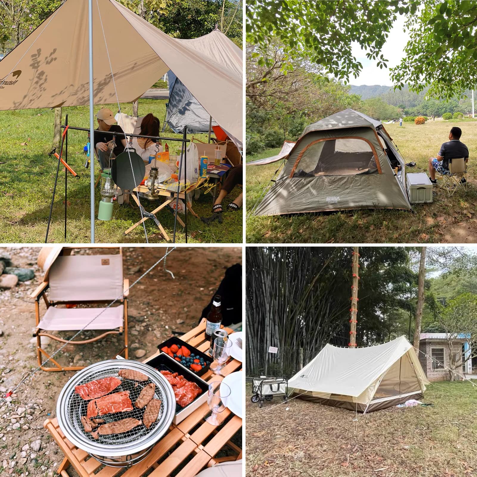 Azarxis テントロープ タープロープ 反射材入り 径3㎜ 長さ4m 4本