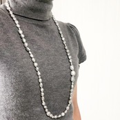 落ち着きあるパール！ グレー淡水パール ロングネックレス ne1103