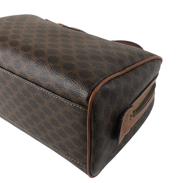 CELINE セリーヌ マカダム ショルダーバッグ ブラウン ブラゾン型押し PVC ボストンバッグ 2WAY vintage ヴィンテージ オールド degku8