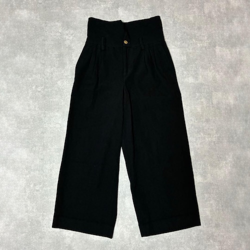 DIGAWEL ハイウエスト 4タック ワイドスラックス ダークネイビー ウール