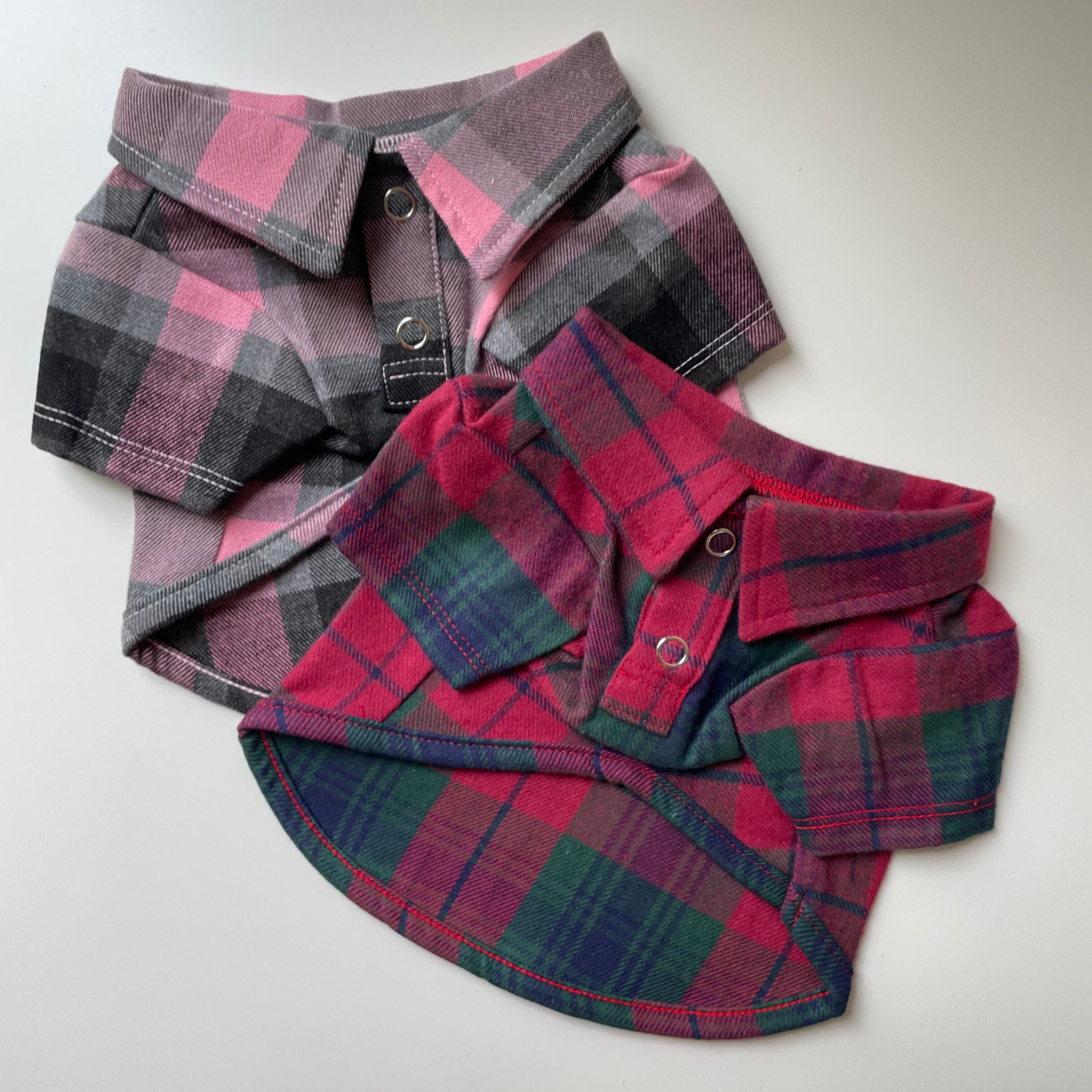 【即納】/short check tops.