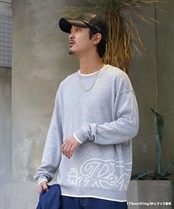 【#Re:room】BIG LOGO W JACQUARD CREW KNIT［REK130］