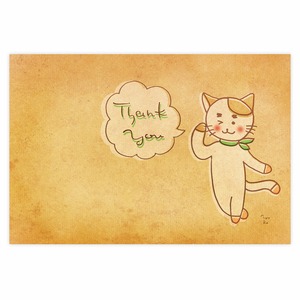 ポストカード『ねこくんのThank youカード』　〜 よこ 〜［Y2-1］