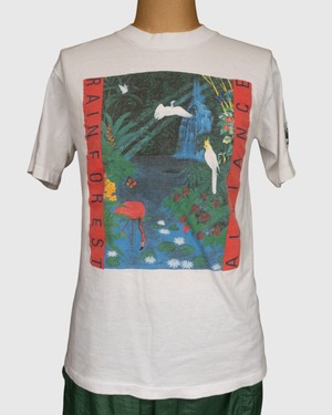 【古着】 ”Rainforest Alliance” 熱帯雨林保護 アートT