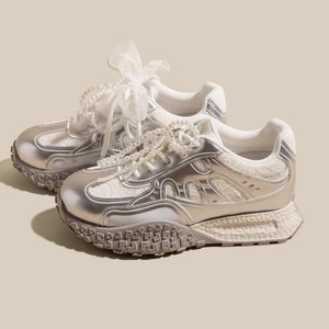 レース パール リボン 厚底 スニーカー 3412544