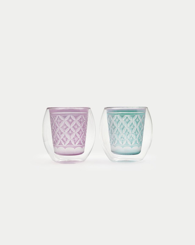 KIRIKO × DOUBLE WALL GLASS “ Fuwan ” / BENIFUJI・ROKUSHOU