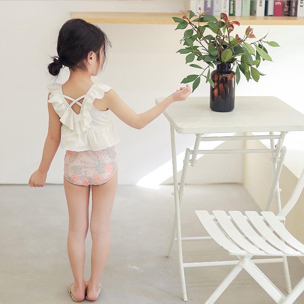 キッズ 水着 女の子 セパレート 子ども ビキニ 上下セット イエロー
