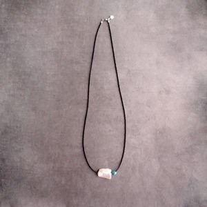Biwa Pearl × Turquoise × Black Onyx Necklace／ビワパール × ターコイズ ロングネックレス（Black）