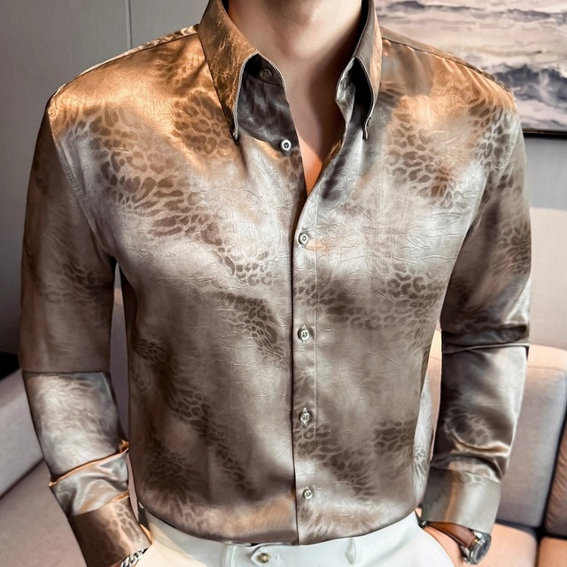 アニマルプリントサテンタッチシャツ 3color KA1291