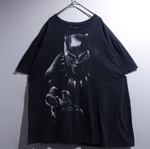 "Black Panther" Black Print Design MARVEL T-shirt
