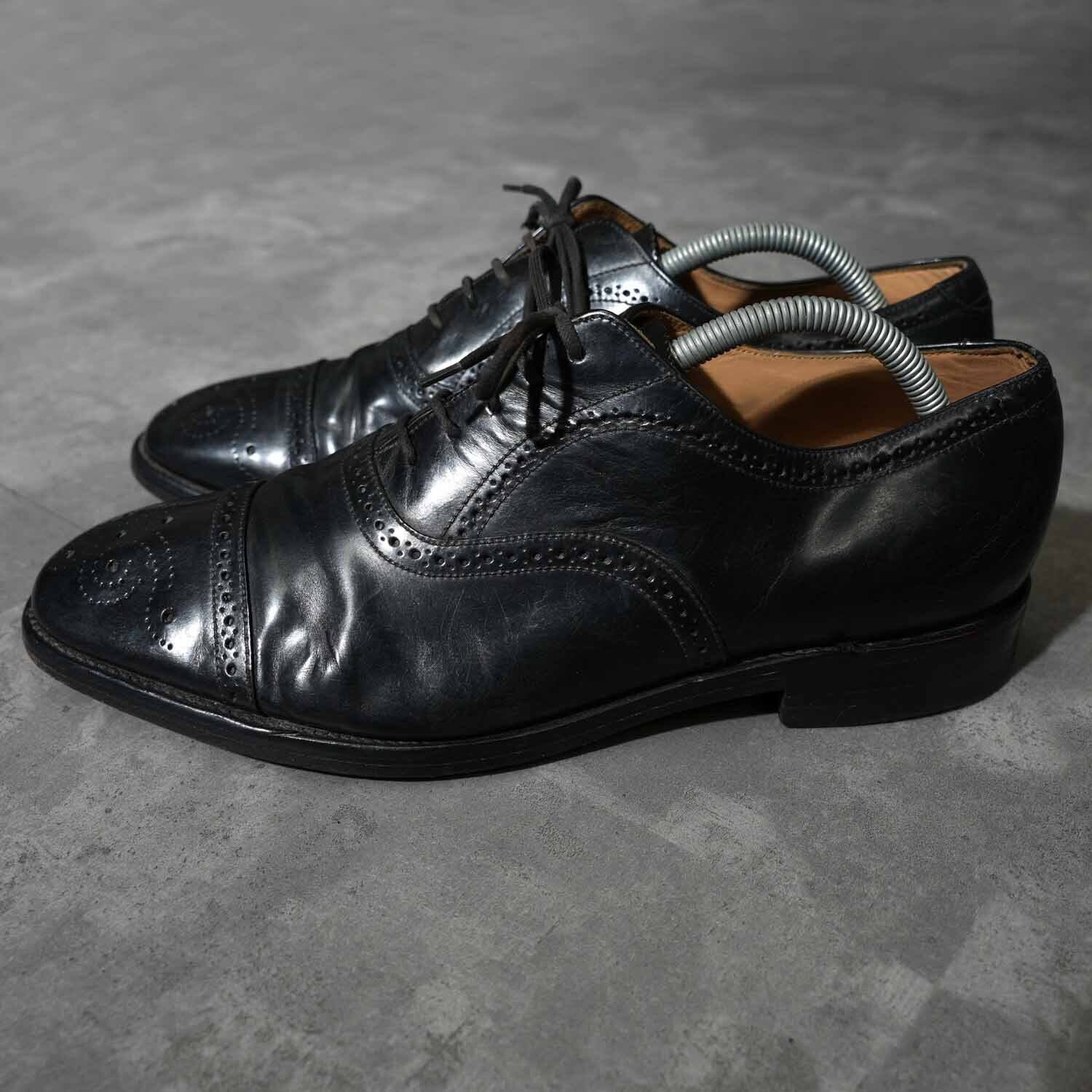 Loake ローク ウイングチップ レザーシューズ ブラック イングランド製