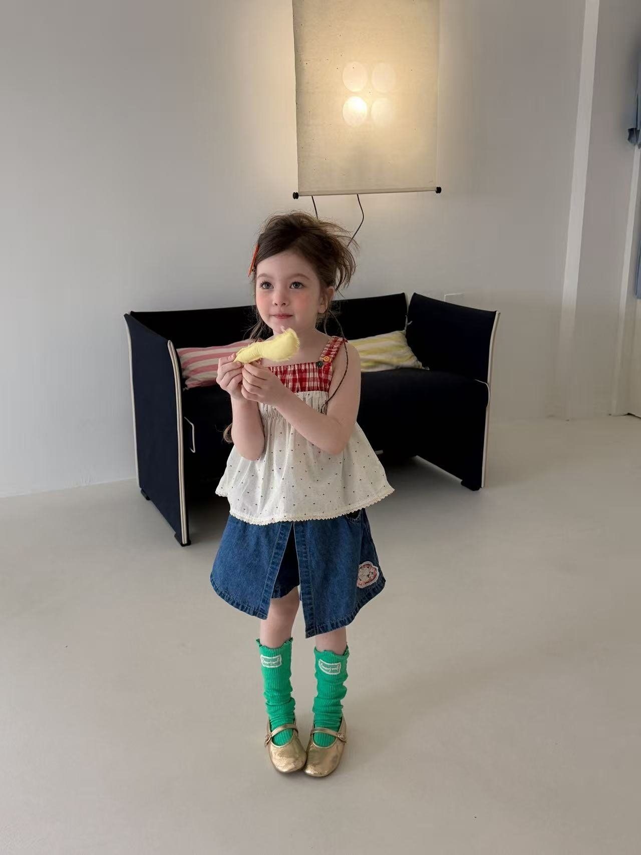 [aiai] Denim Asymmetrical Wrap Skirt Pants / [아이아이] 데님언발랩치마바지