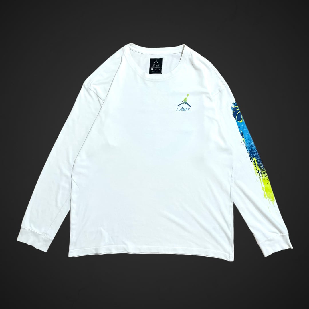 【NIKE UNION】JORDAN LONG SLEEVE TEE ロンT ロングスリーブ Tシャツ 長袖 バックプリント 袖プリント バスケット  L ナイキ ユニオン コラボ ジャンプマン ワンポイント NIKE AIR US古着 | 古着屋手ぶらがbest powered by BASE