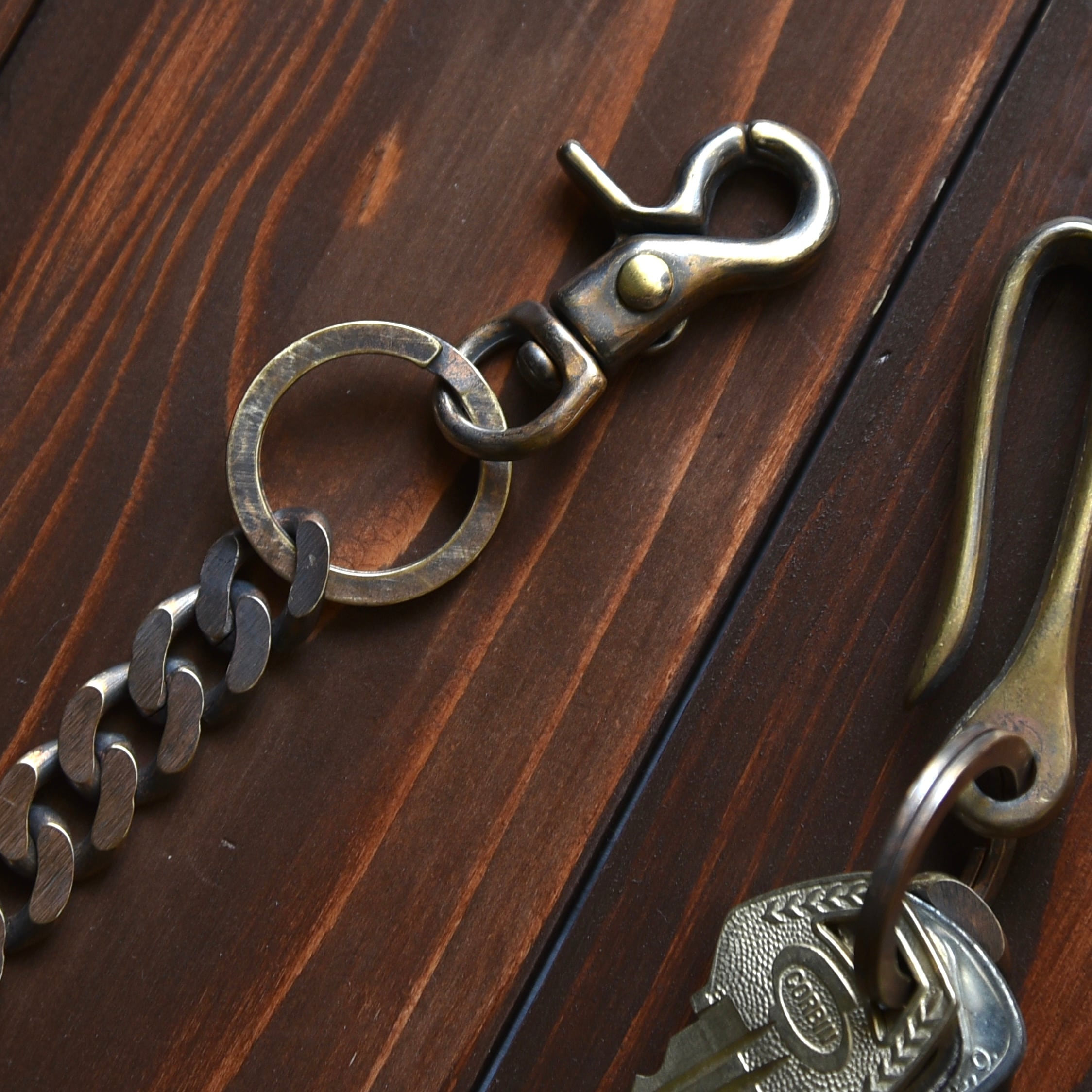 燻 / 人気No.1】Vintage Brass Wallet Chain Hand Made in Japan