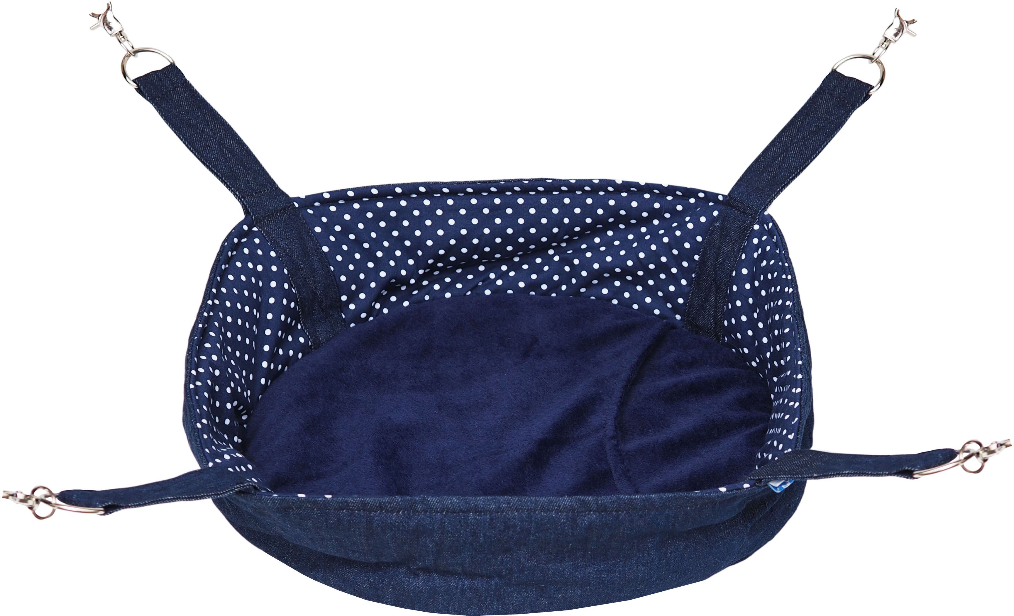 【フェレット用品】もぐれる水玉サークル ベージュ/ネイビー
