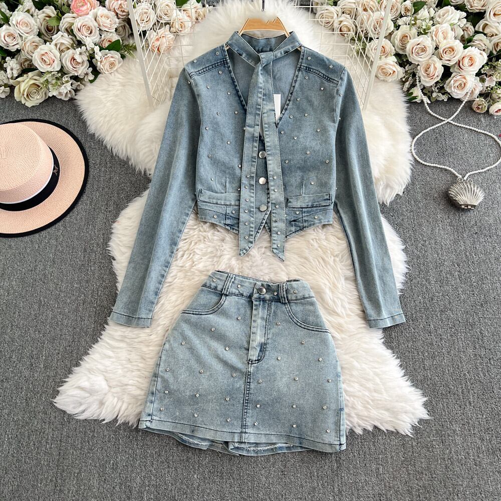 【set】ビジューデニムセット M29707