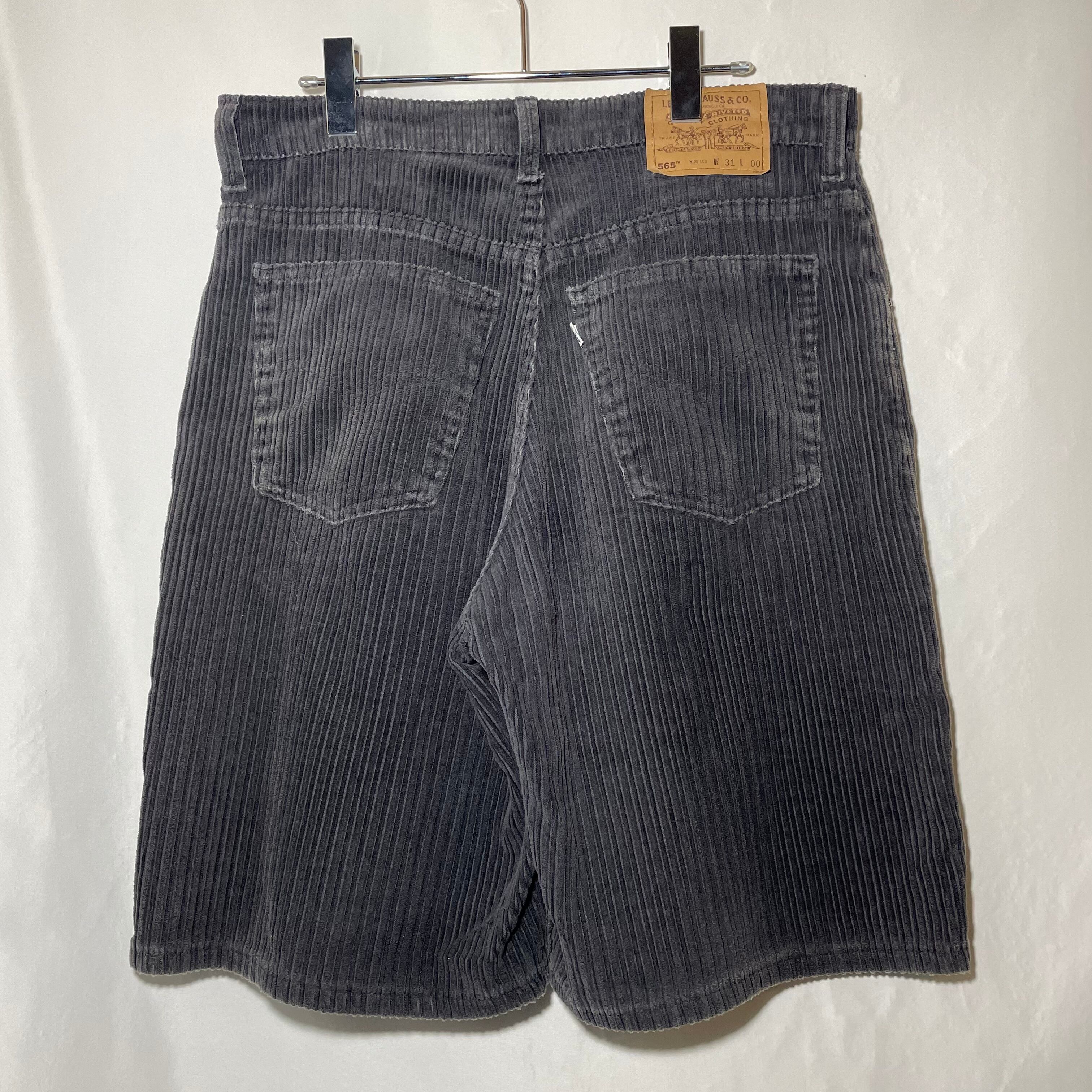 90s levis 565 コーデュロイ ショートパンツ USA製 黒フェード 90's Levi's 